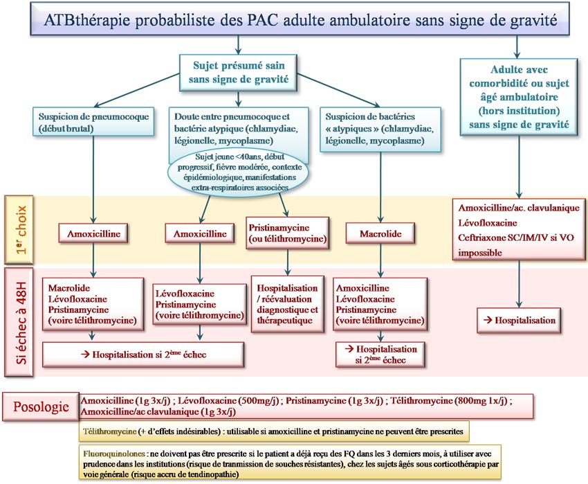 Pneumopathie aigue communautaire sans signes de gravité